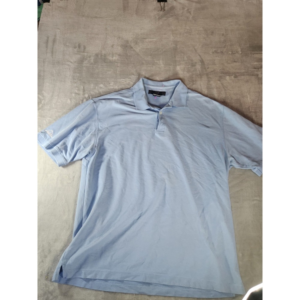 Vintage Nike Golf Polo Shirt Mens 2XL XXL Swoosh Logo Dri Fit Blue‎ 90s Y2K